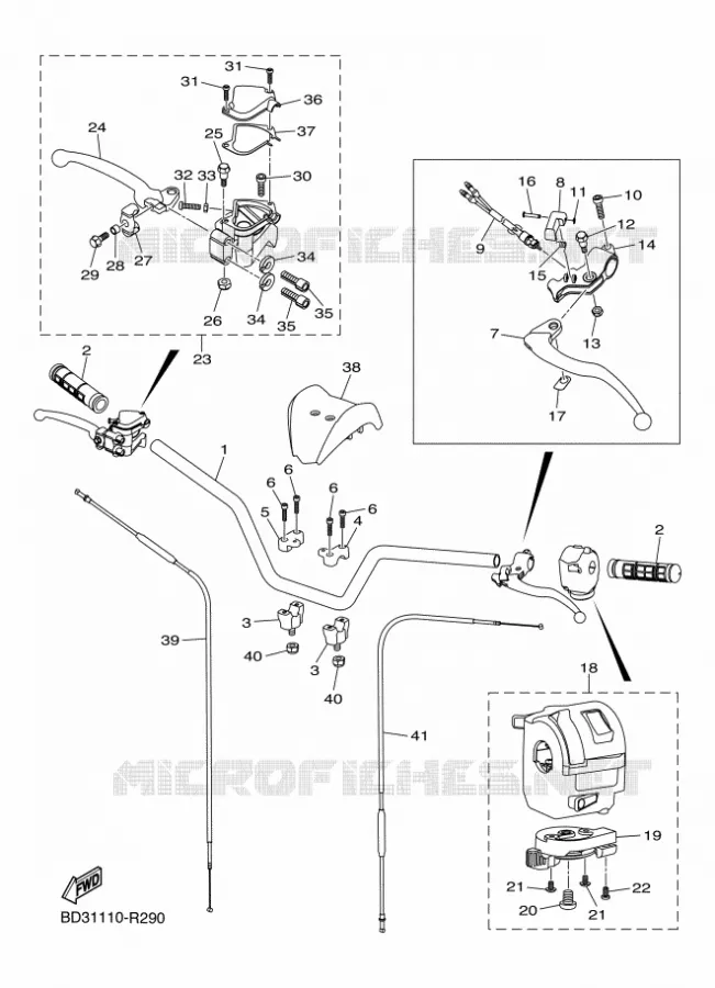STUUR / KABEL Yamaha QUAD 90 2019 RAPTOR  YFM90R