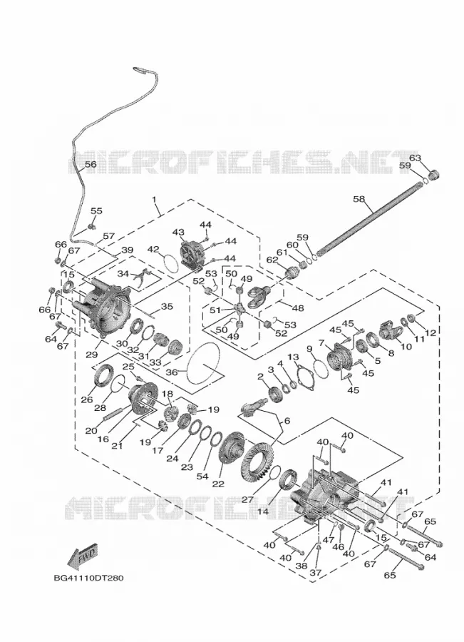 DIFFERENTIEEL VOOR Yamaha SIDE BY SIDE 850 2019 WOLVERINE  YXF850ES/YXF85WPSK
