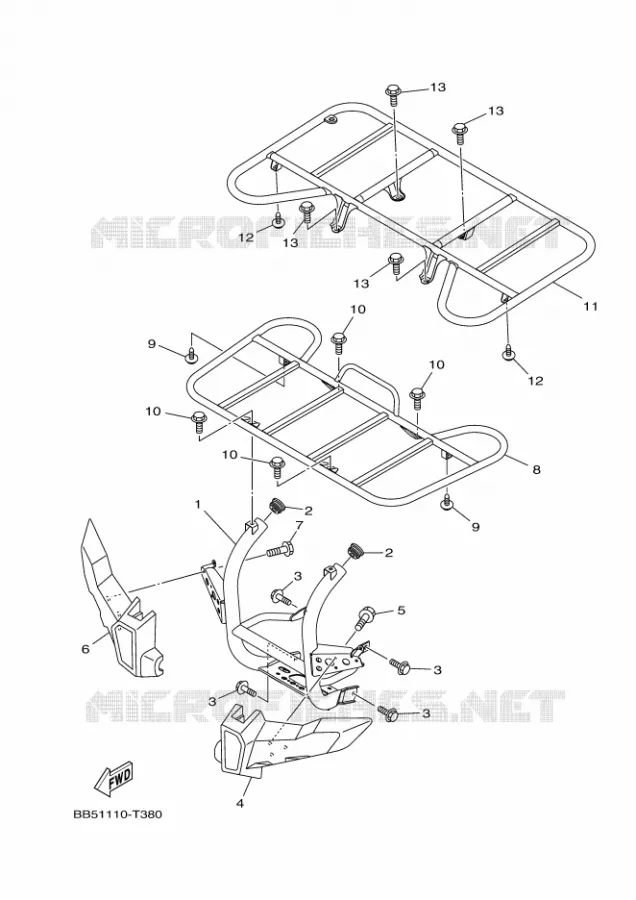 BUMPER Yamaha QUAD 450 2019 KODIAK  YFM450FWB/YFM45KDXK