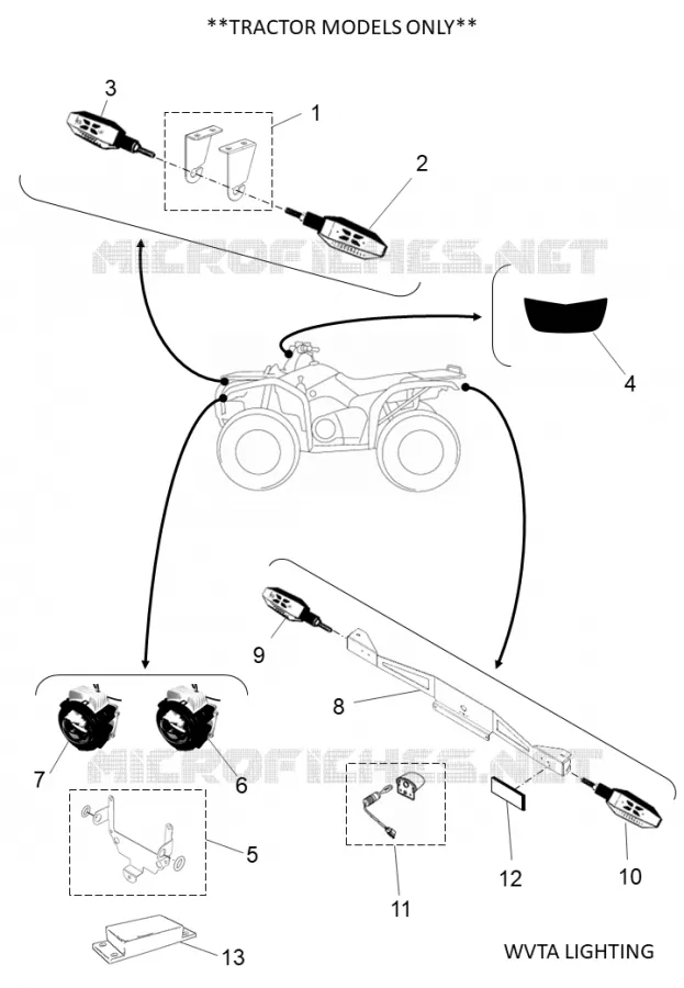 WVTA VERLICHTING Yamaha QUAD 450 2019 KODIAK  YFM450FWB/YFM45KDXK