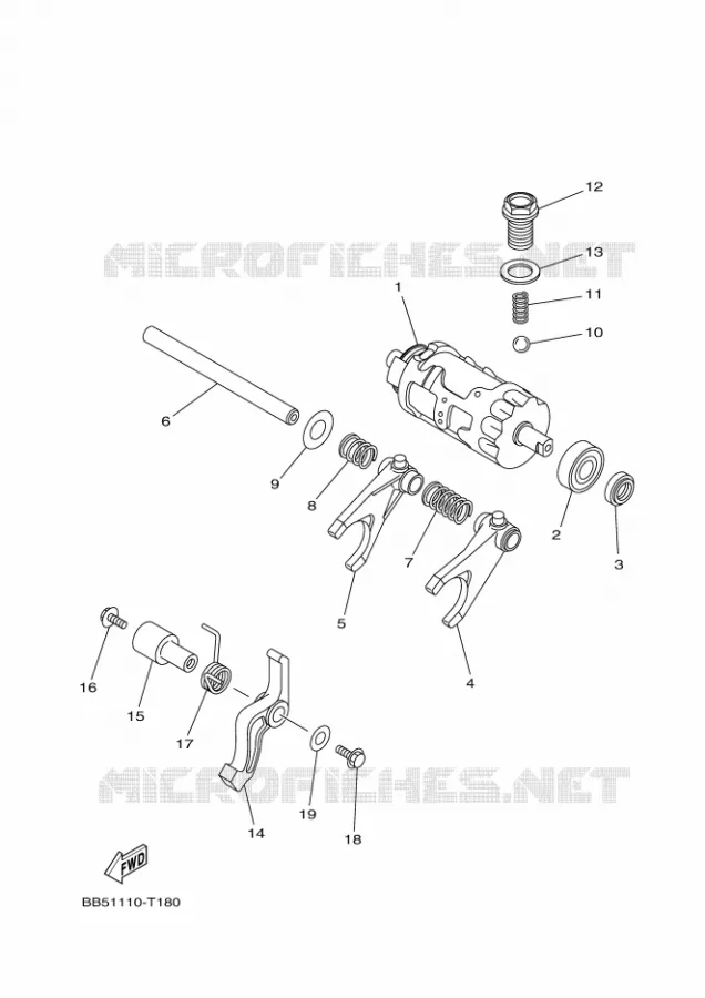 SCHAKELWALS Yamaha QUAD 450 2019 KODIAK  YFM450FWB/YFM45KDXK