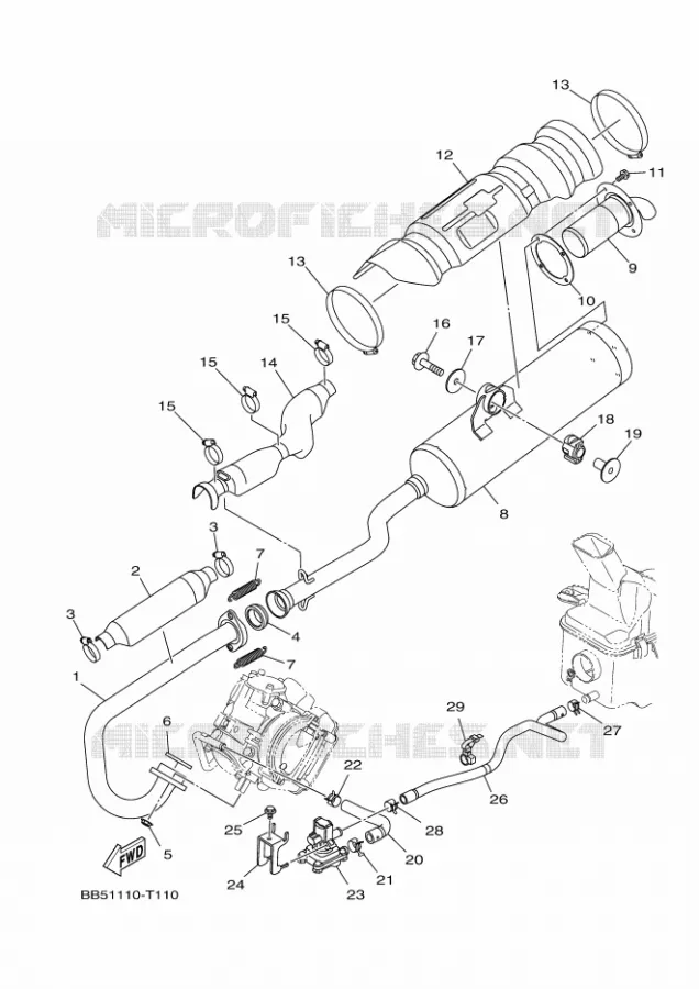 UITLAAT Yamaha QUAD 450 2019 KODIAK  YFM450FWB/YFM45KDXK