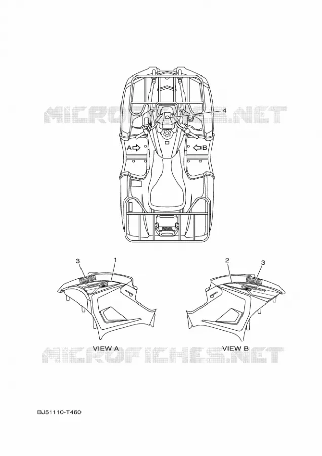 STICKER Yamaha QUAD 450 2019 KODIAK  YFM450FWB/YFM45KDXK