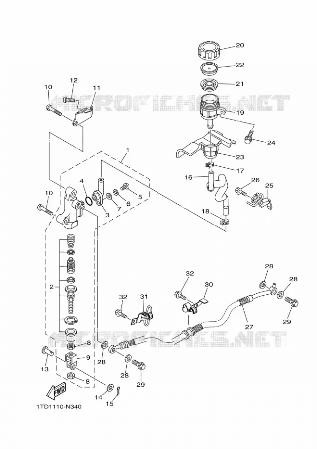 REMPOMP ACHTER Yamaha QUAD 450 2019 YFZ  YFZ45YSSK