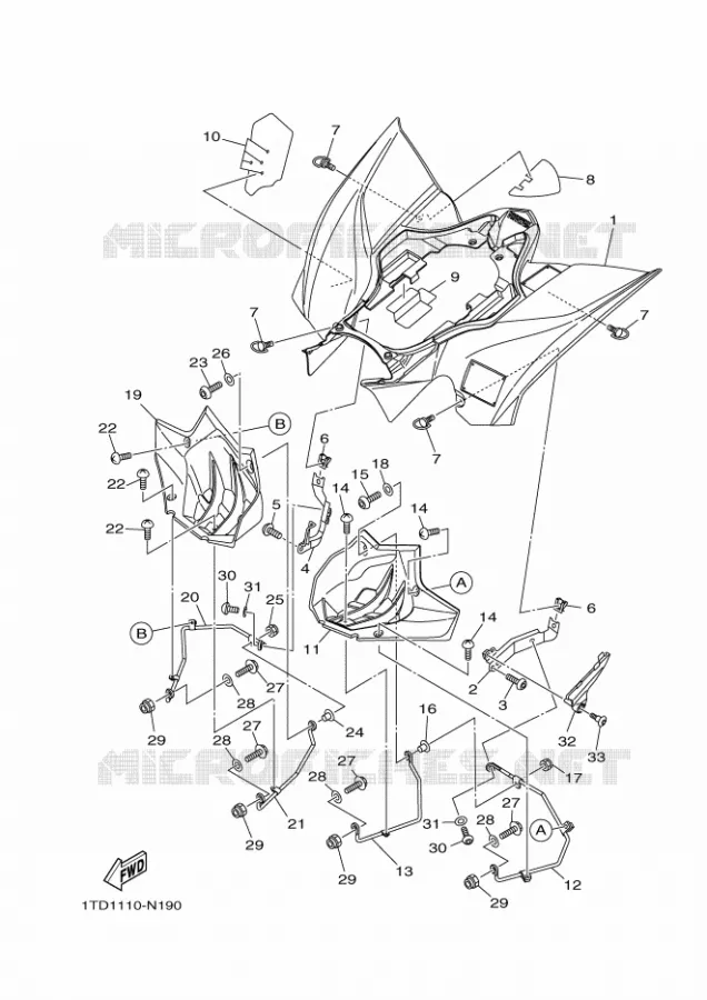 ACHTERSPATBORD  Yamaha QUAD 450 2019 YFZ  YFZ45YSSK