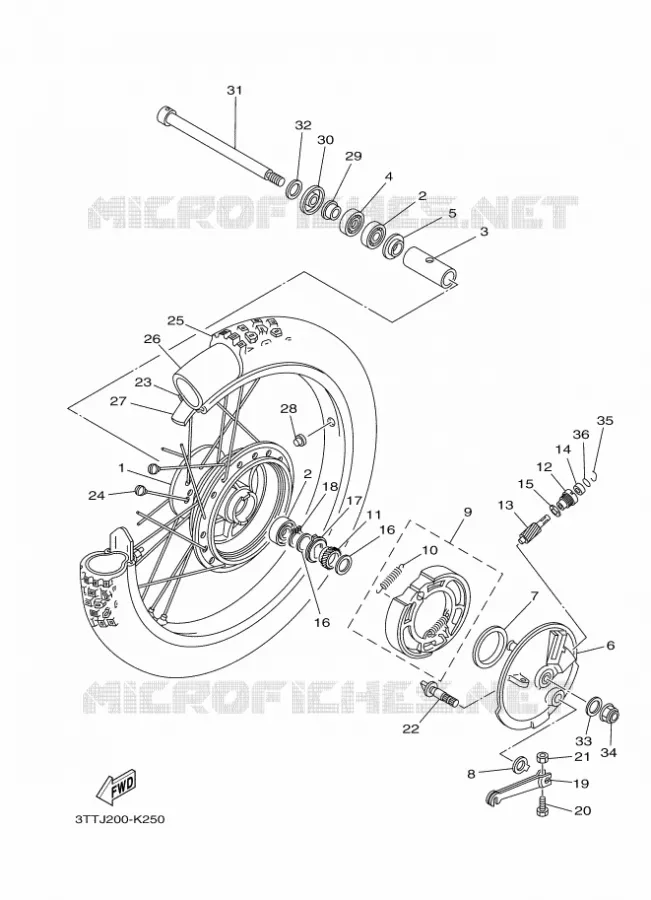 VOORWIEL Yamaha MOTO 125 2020 DT  DT125
