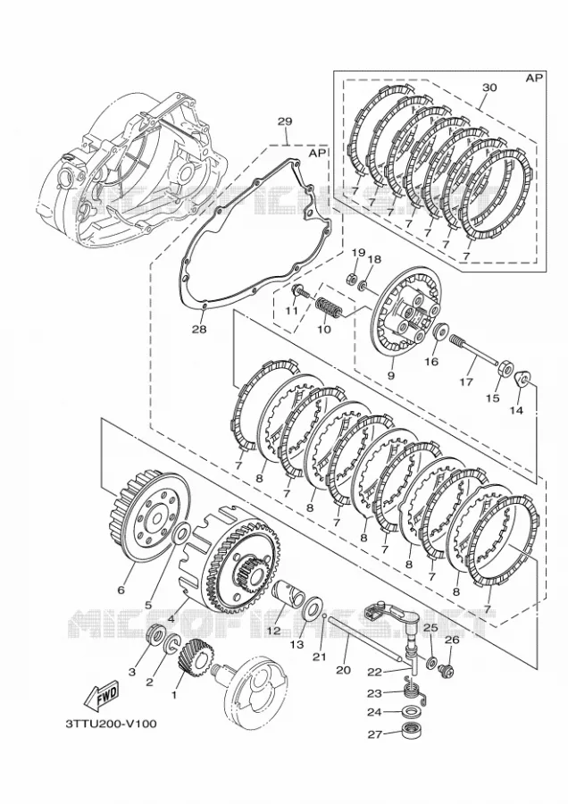 STARTMOTOR KOPPELINGS Yamaha MOTO 125 2020 DT  DT125