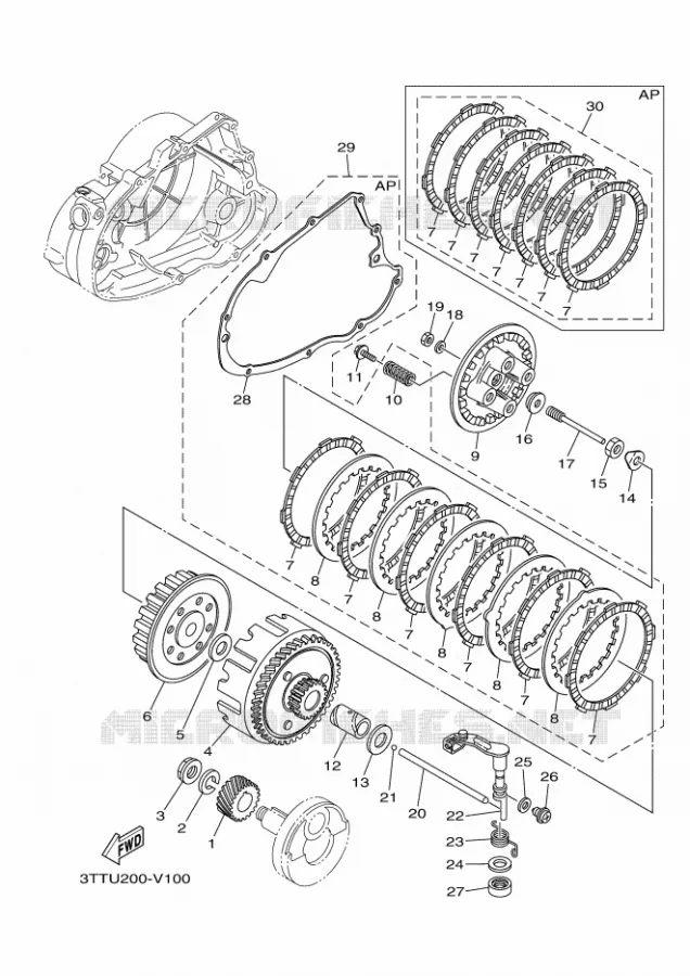 STARTMOTOR KOPPELINGS Yamaha MOTO 125 2020 DT  DT125