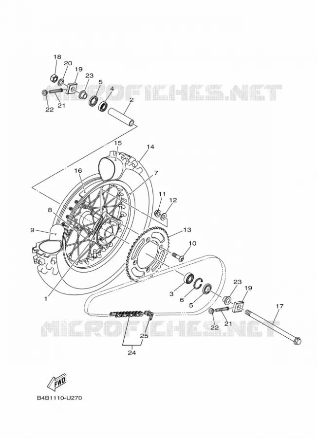 ACHTERWIEL Yamaha MOTO 85 2020 YZ  YZ85LW