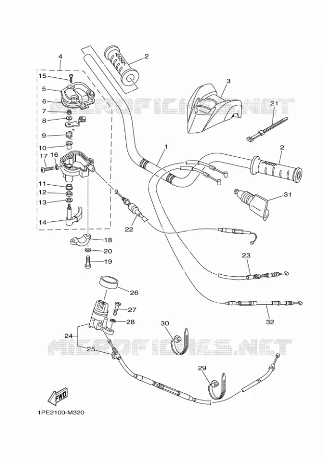 STUUR / KABEL Yamaha QUAD 700 2014 RAPTOR  YFM700RYFM700RE