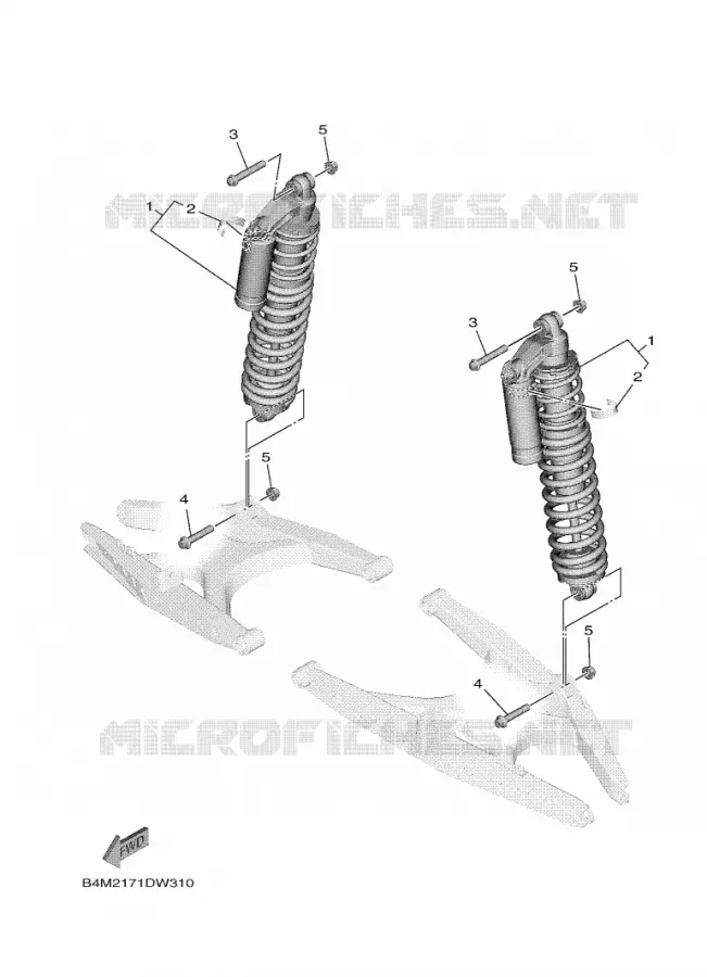 ACHTER SCHOKBREKER Yamaha SIDE BY SIDE 1000 2021 WOLVERINE  YXE1000EWS/YX10EPSM