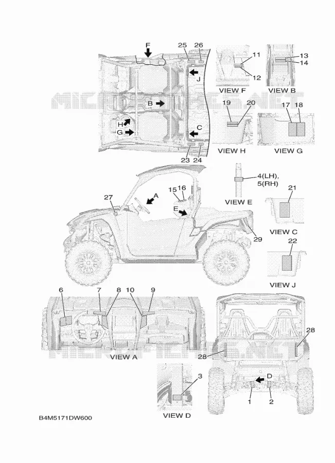 STICKER / LABEL 1 Yamaha SIDE BY SIDE 1000 2021 WOLVERINE  YXE1000EW/YX10EPAM