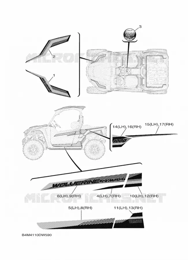 STICKER Yamaha SIDE BY SIDE 1000 2021 WOLVERINE  YXE1000EW/YX10EPAM