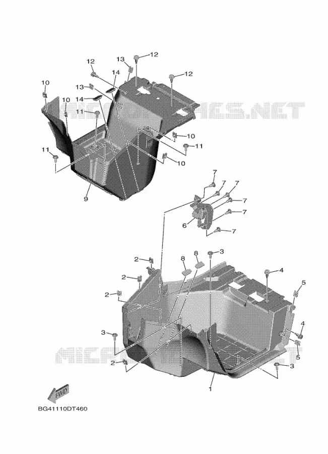 STANDAARD / VOETSTEUN Yamaha SIDE BY SIDE 1000 2021 WOLVERINE  YXE1000EW/YX10EPAM