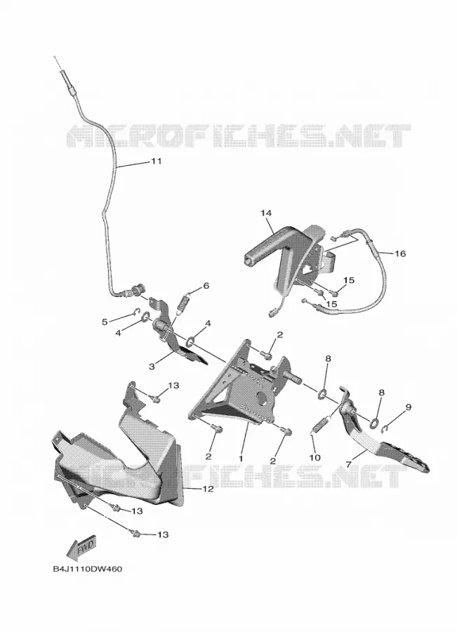 PEDAAL / KABEL Yamaha SIDE BY SIDE 1000 2021 WOLVERINE  YXF1000EW/YX10FPAM