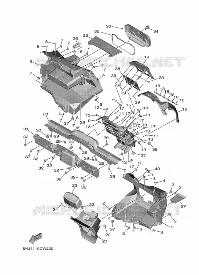 VOORSPATBORD 1 Yamaha SIDE BY SIDE 1000 2021 WOLVERINE  YXF1000EW/YX10FPAM