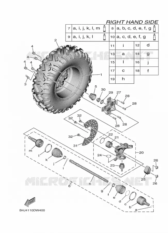 WIEL VOOR 2 Yamaha SIDE BY SIDE 1000 2021 WOLVERINE  YXF1000EW/YX10FPAM