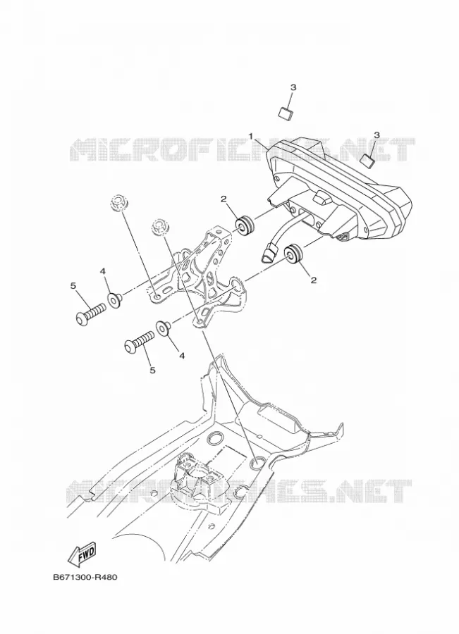 ACHTERLICHT Yamaha MOTO 1000 2020 MT  MTN1000