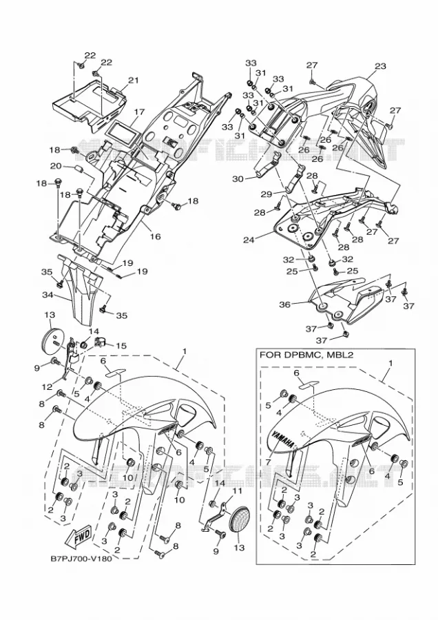 SPATBORD Yamaha MOTO 250 2020 R25  YZF250-A