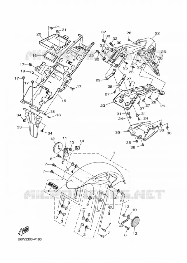 SPATBORD Yamaha MOTO 300 2020 MT  MTN320-A