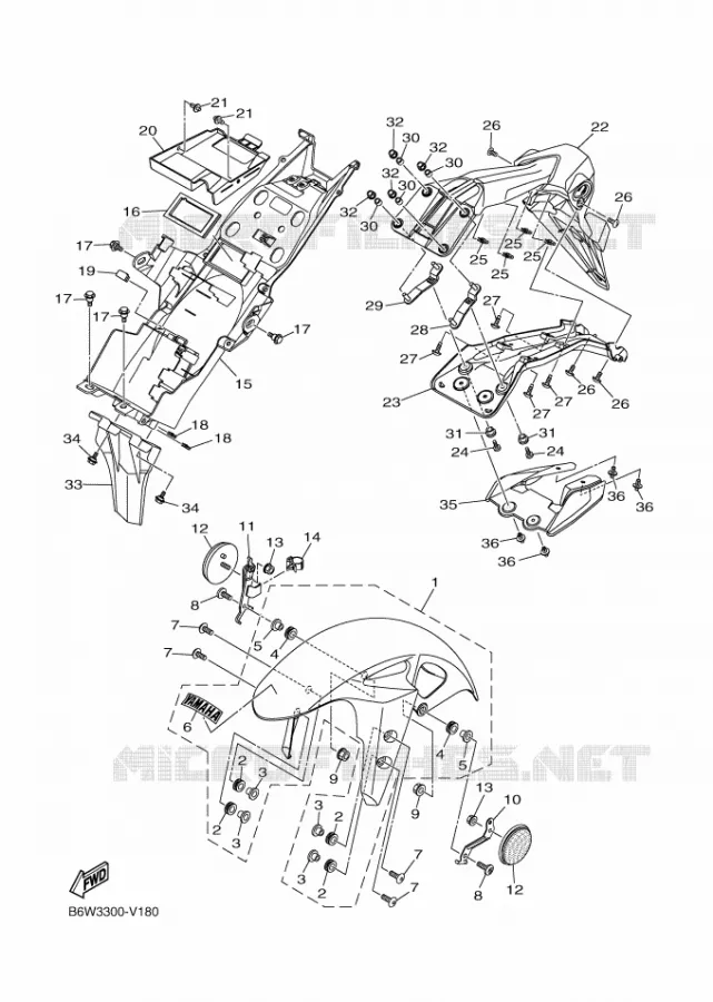 SPATBORD Yamaha MOTO 300 2020 MT  MTN320-A