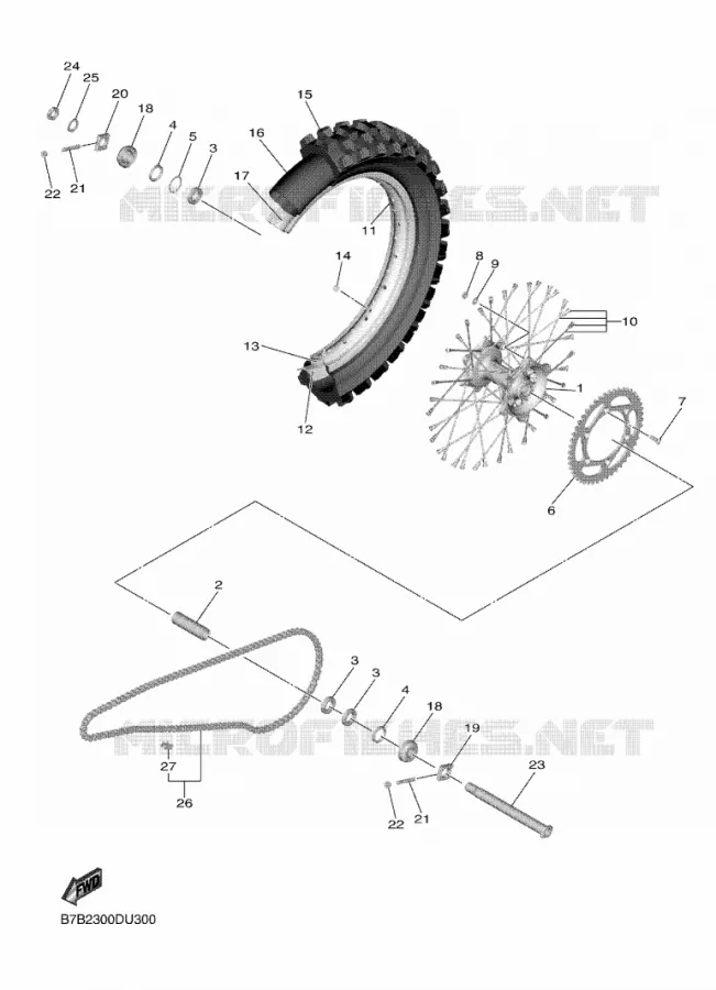 ACHTERWIEL Yamaha MOTO 250 2020 YZF  YZ250F