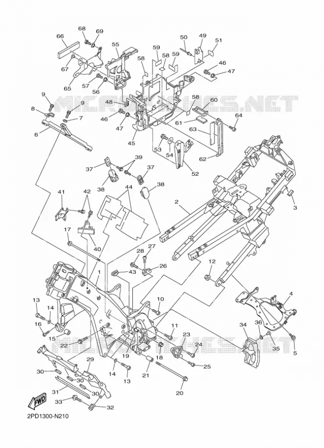 FRAME Yamaha MOTO 1300 2020 FJR  FJR1300D-AE