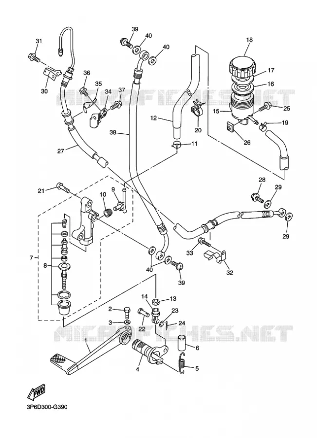 REMPOMP ACHTER Yamaha MOTO 1300 2020 FJR  FJR1300D-AE