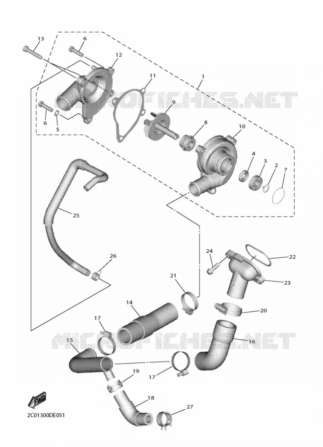 WATERPOMP / SLANGEN Yamaha MOTO 600 2020 R6  YZF600