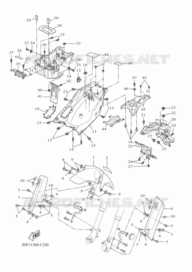 SPATBORD Yamaha MOTO 700 2020 TENERE  XTZ690-U