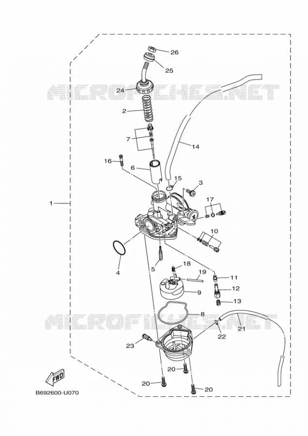 CARBURATEUR  Yamaha MOTO 110 2020 CRUX  YD110D-4
