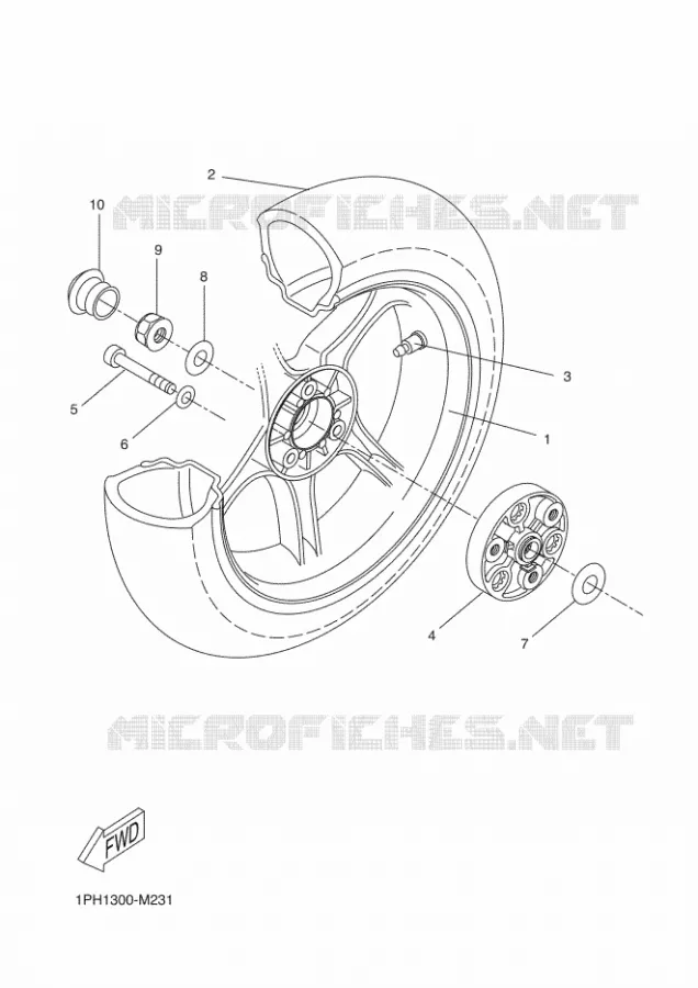 ACHTERWIEL Yamaha SCOOTER 50 2016 AEROX  NS50N