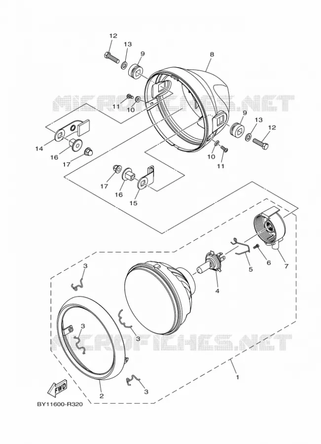 KOPLAMP Yamaha MOTO 110 2020 CRUX  YD110D-4