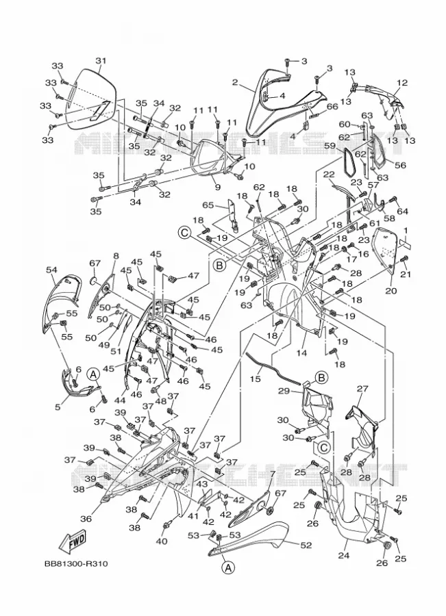 BEENSCHERM Yamaha SCOOTER 155 2020 TRICITY  MWS150-A