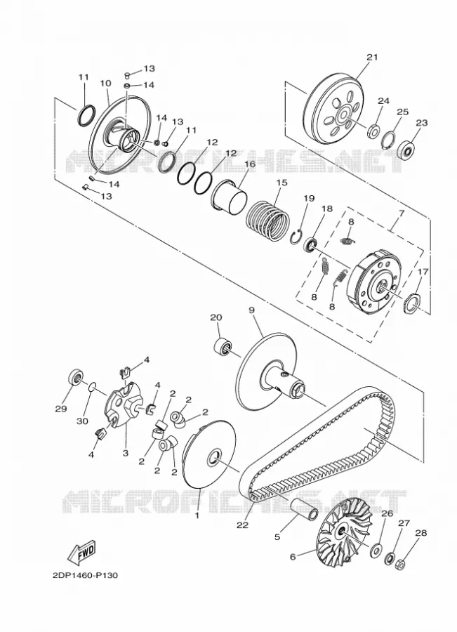 STARTMOTOR KOPPELINGS Yamaha SCOOTER 155 2020 NMAX  GPD150-A
