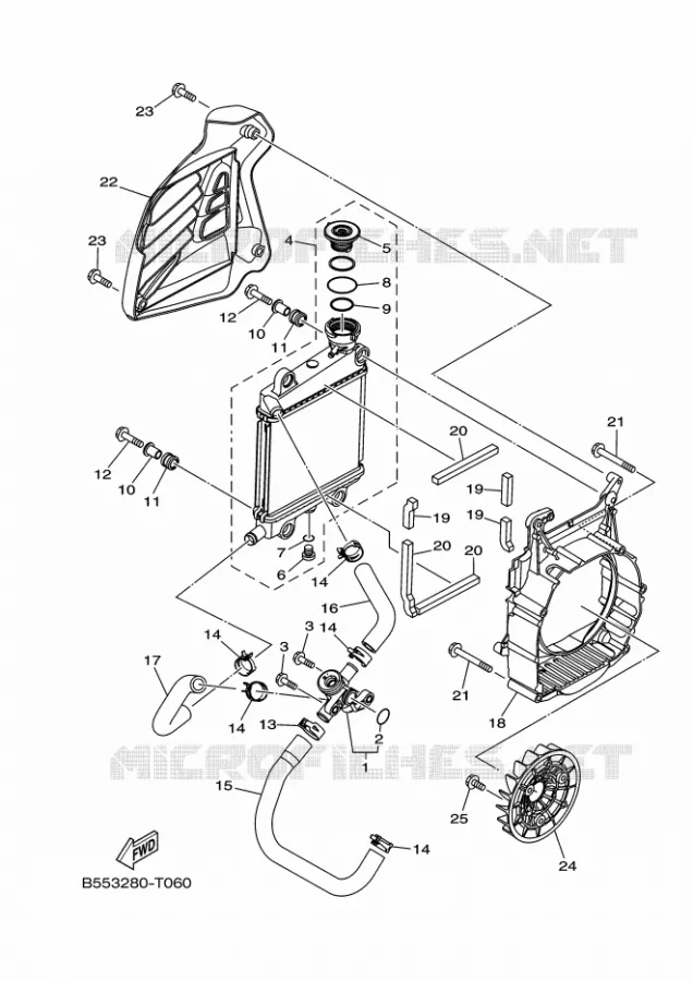 RADIATEUR / SLANG Yamaha SCOOTER 155 2020 NMAX  GPD150-A