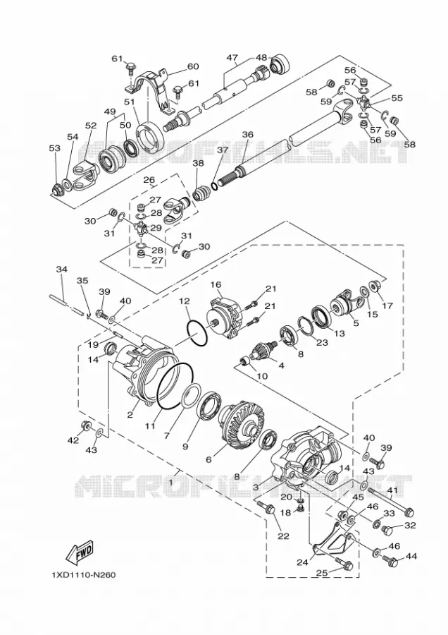 DIFFERENTIEEL VOOR Yamaha SIDE BY SIDE 700 2020 VIKING  YXM700E/YX70MPL
