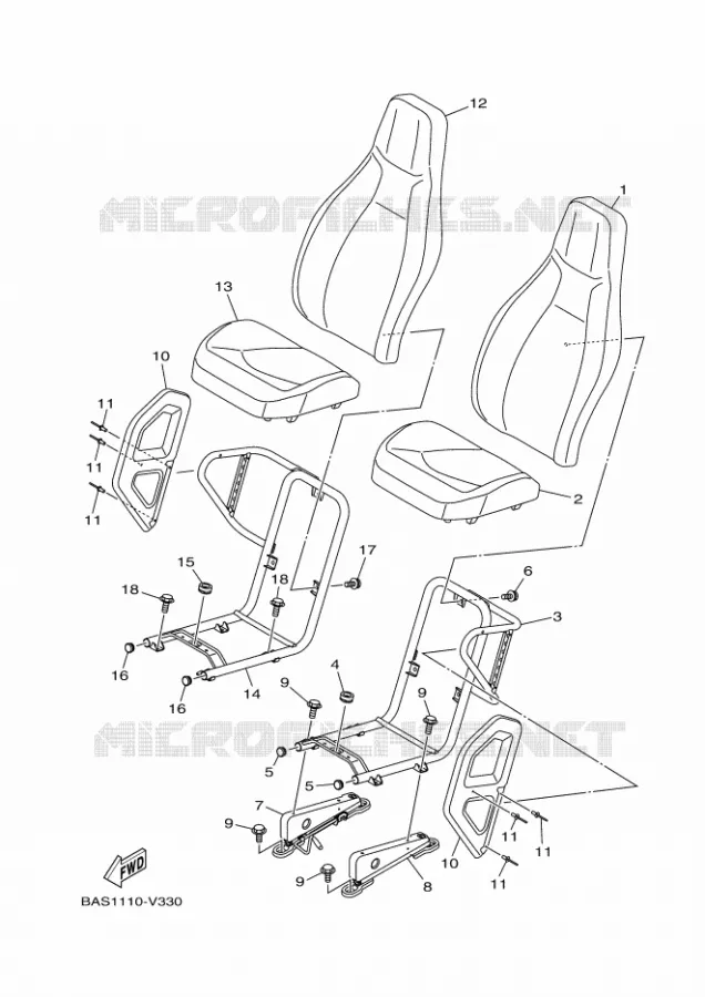 SELLE Yamaha SIDE BY SIDE 1000 2020 YXZ  YXZ1000E/YXZ1000R