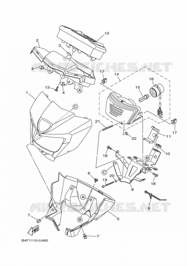 KOPLAMP 2 Yamaha QUAD 700 2020 KODIAK  YFM700FWBD
