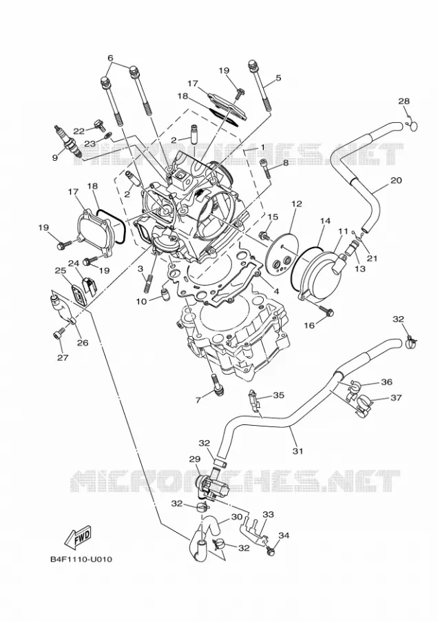 CILINDERKOP Yamaha QUAD 700 2020 KODIAK  YFM700FWB