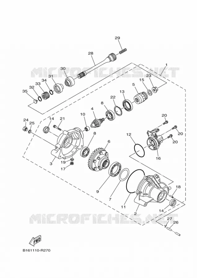 DIFFERENTIEEL VOOR Yamaha QUAD 700 2020 KODIAK  YFM700FWB