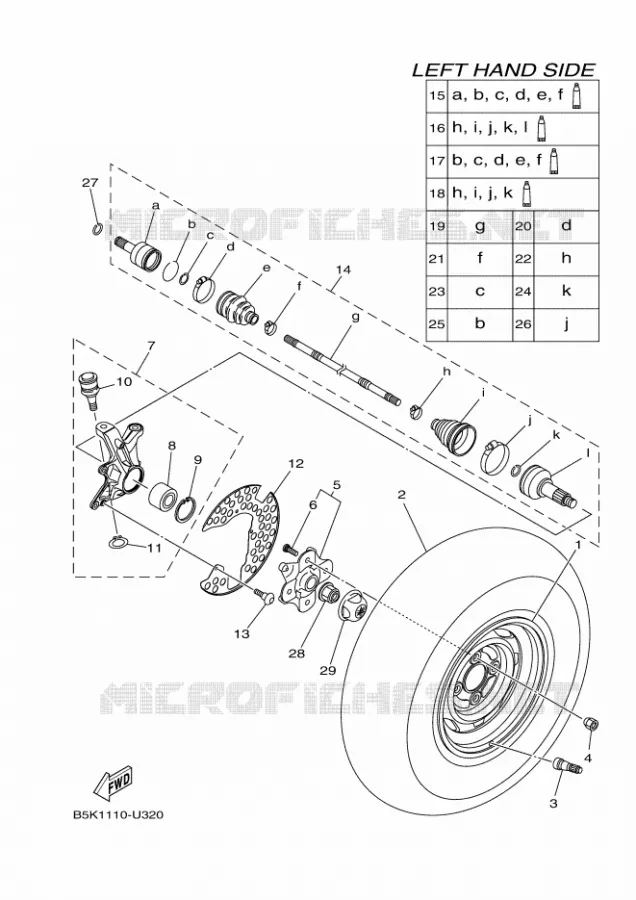 VOORWIEL Yamaha QUAD 700 2020 KODIAK  YFM700FWB
