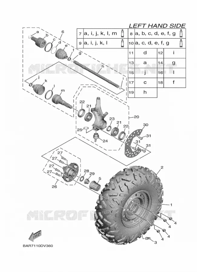 VOORWIEL Yamaha SIDE BY SIDE 850 2020 WOLVERINE  YXF850E/YXF85WPBL