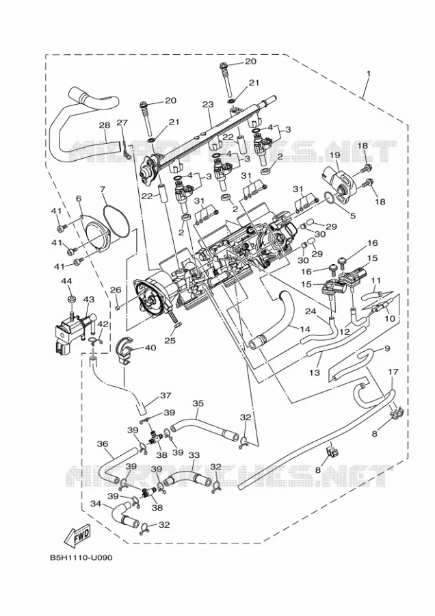 GASKLEP HUIS Yamaha SIDE BY SIDE 1000 2020 YXZ  YXZ1000ETS/YXZ1000ET