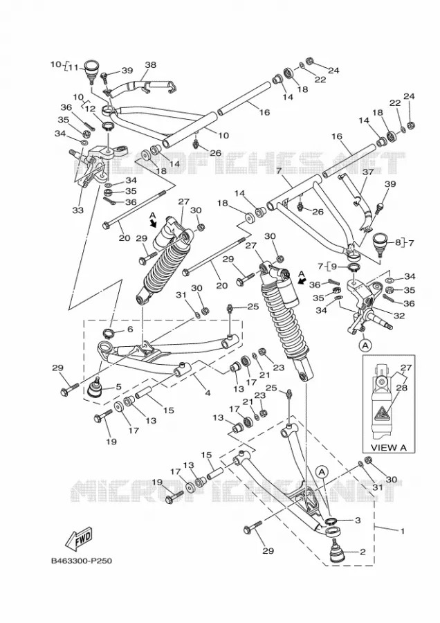 OPHANGING / WIEL VOOR Yamaha QUAD 700 2020 RAPTOR  YFM700R