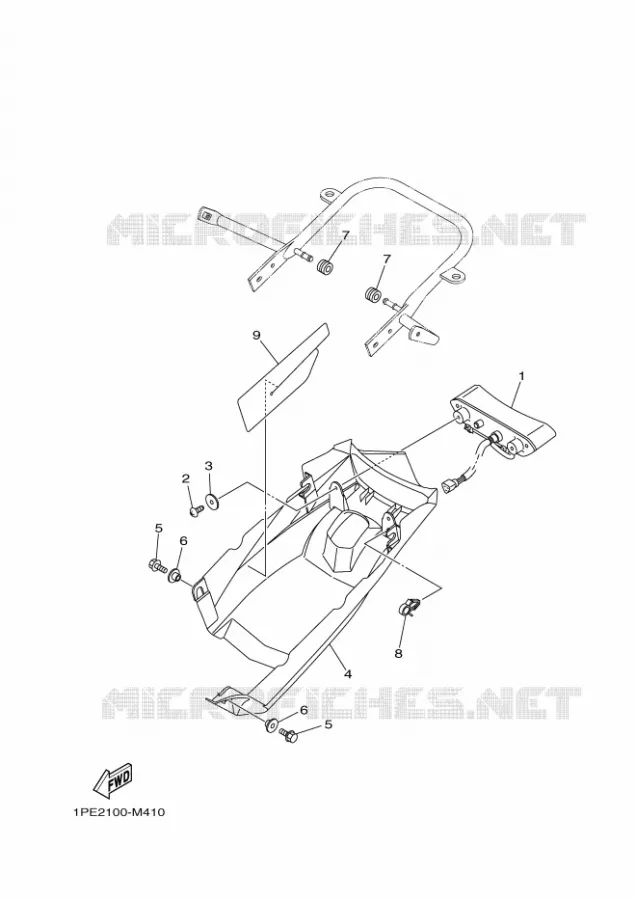ACHTERLICHT Yamaha QUAD 700 2020 RAPTOR  YFM700R