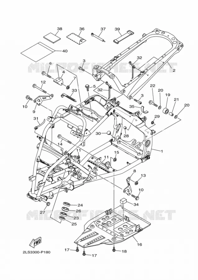 FRAME Yamaha QUAD 700 2020 RAPTOR  YFM700R