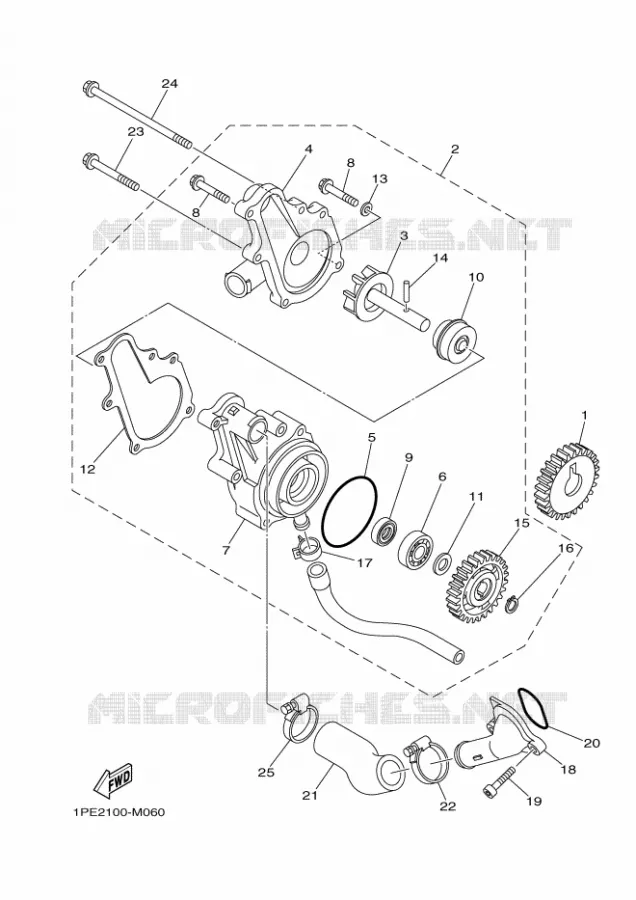 WATERPOMP / SLANGEN Yamaha QUAD 700 2020 RAPTOR  YFM700R