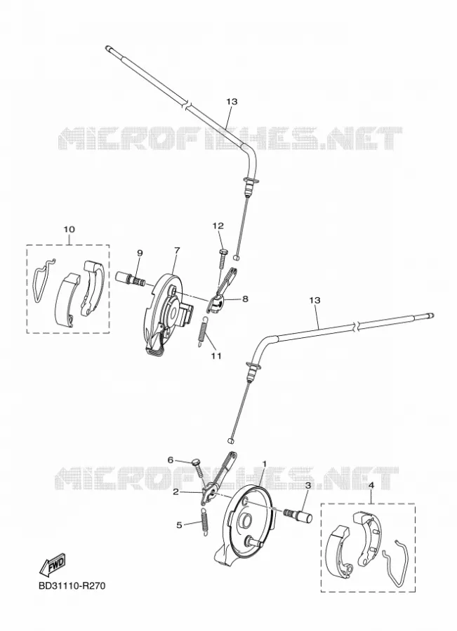 REMKLAUW VOOR Yamaha QUAD 90 2020 RAPTOR  YFM90R