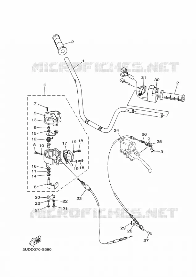 STUUR / KABEL Yamaha QUAD 700 2020 GRIZZLY  YFM700FWAD